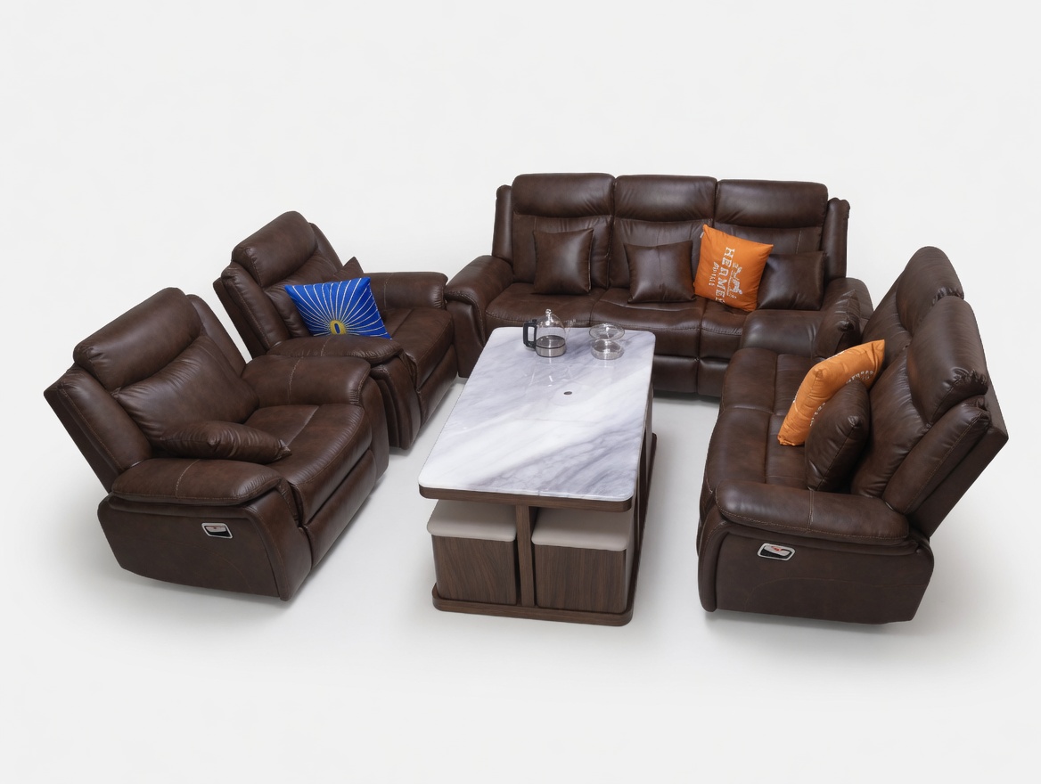 Luxe Haven Leather Sectional Set